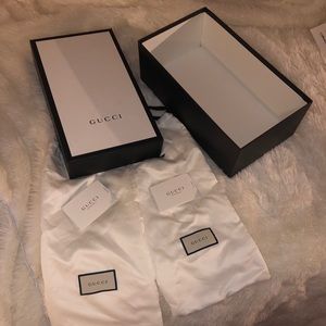 Authentic Gucci Shoe box with two gucci bags